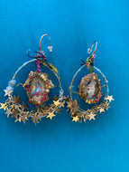boucles d'oreille ronde avec image du petit prince