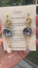 Load and play video in Gallery viewer, Earrings with Eyes, Snake and Pearl | Fertility, Truth, Knowledge
