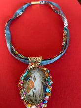 Load image into Gallery viewer, Copy of Copy of Necklace with glass pendent representing a scene of the garden of delights by Hieronymus Bosch
