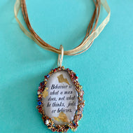 Pendent with quote of Emily Dickinson