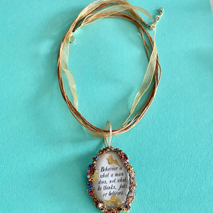 Pendent with quote of Emily Dickinson