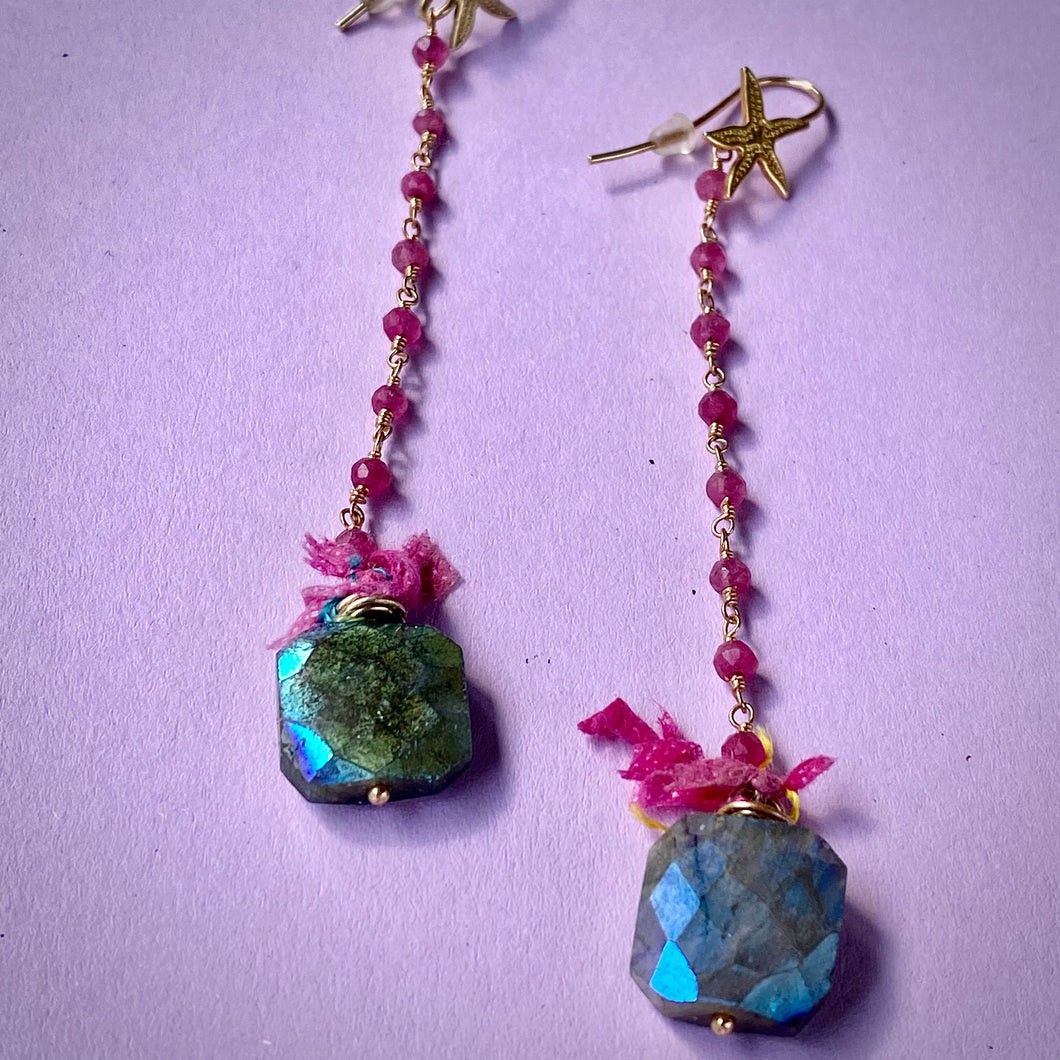 Earrings with Acqua Aura stone and silver 925