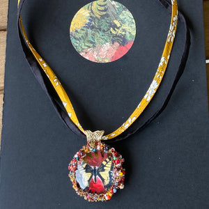 Copy of Necklace with pendent with  yellow butterfly