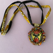 Load image into Gallery viewer, Necklace with pendent of  yellow butterfly
