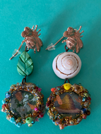 Earrings with symbols of bee world